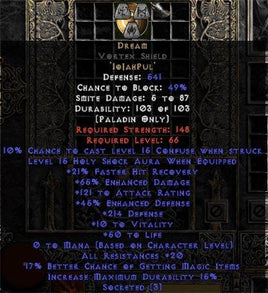 Dream Vortex Shield - 65%ED/121 AR - 20 Res/20-29% FHR/12-25% MF/150-220 Def - East Non-Ladder