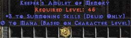 Druid Amulet - 3 Summoning & 0.75 MPL - West Ladder