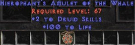 Druid Amulet - 2 All Dru Skills & 100 Life - East HC Ladder