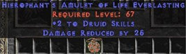 Druid Amulet - 2 All Dru Skills & 25 PDR - East HC Ladder