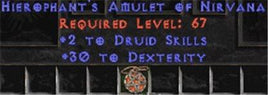 Druid Amulet - 2 All Dru Skills & 30 Dex - East Non-Ladder