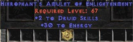 Druid Amulet - 2 All Dru Skills & 30 Energy - East HC Ladder