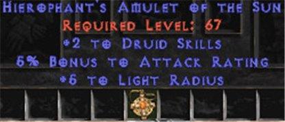 Druid Amulet - 2 All Dru Skills & 5% AR - Europe Ladder