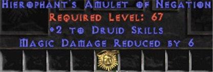Druid Amulet - 2 All Dru Skills & 6 MDR - East Ladder
