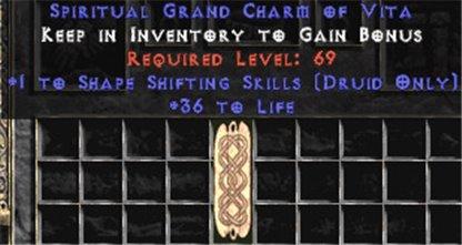 Druid Shape Shifting Skills w/ 36-39 Life GC - East Ladder