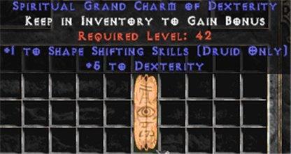 Druid Shape Shifting Skills w/ 4-5 Dex GC - West Ladder