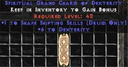 Druid Shape Shifting Skills w/ 6 Dex GC - Europe HC Ladder