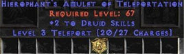 Druid Amulet - 2 All Dru Skills & Teleport - West Ladder