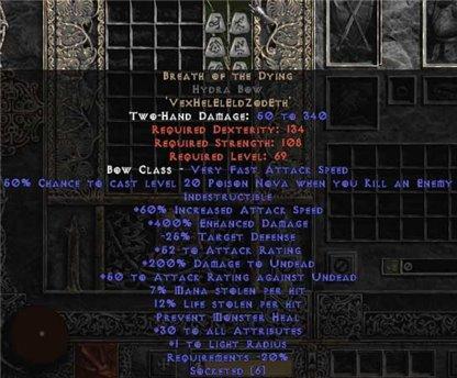 Breath of the Dying Hydra Bow - 400-414% ED - East Non-Ladder