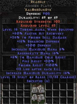 Bramble Archon Plate - +25-39% PSD - Europe Non-Ladder