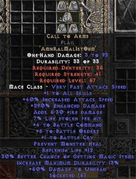 Call to Arms Flail - +6 BO - Europe Non-Ladder
