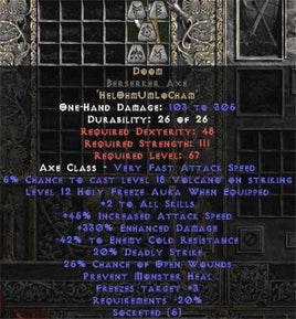 Doom Berserker Axe - 330-369% ED - Europe Non-Ladder