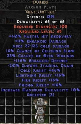 Duress Archon Plate - 165-199% EDef - East Ladder