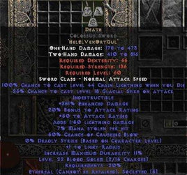 Death Colossus Sword - Ethereal - 350-379% ED - Europe Non-Ladder