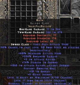 Oath Balrog Blade - Ethereal - 210-299% ED - Europe Non-Ladder
