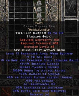 Faith Grand Matron Bow - 3 B&C - 1 Skill & 12-14 Fanat - East HC Ladder