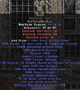 Grief Berserker Axe - 40% IAS & 340-359 Damage - Europe Ladder