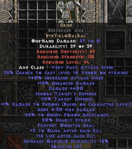 Grief Berserker Axe - 40/400/25/15 - Perfect - East Non-Ladder