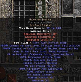 Hand of Justice Matriarchal Bow - 345% ED - Perfect - West Non-Ladder