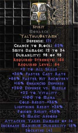 Spirit Monarch - 35% FCR/112 Mana/3-7 MA - West Non-Ladder