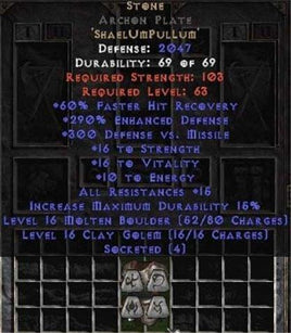 Stone Archon Plate - 290-304% ED - West Non-Ladder