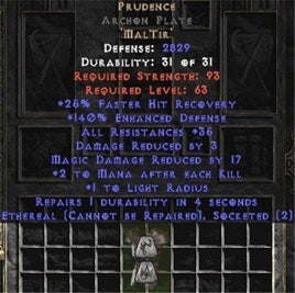 Prudence Archon Plate - Eth Bugged - 140-169% ED & 35 Res - West Non-Ladder