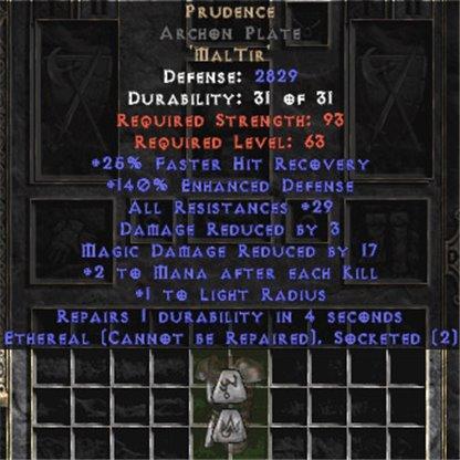 Prudence Archon Plate - Eth Bugged - 140-169% ED & 25-34 Res - West Ladder