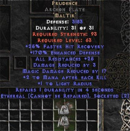 Prudence Archon Plate - Eth Bugged - 170% ED & 25-34 Res - West Non-Ladder