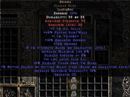Enigma Scarab Husk +750-769 Defense - East HC Ladder