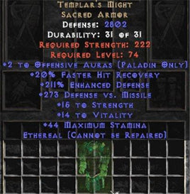 Templar's Might - Ethereal - +2 Auras - West Non-Ladder