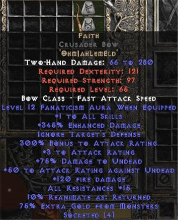 Faith Crusader Bow - 1 Skill & 12-14 Fanat - Europe Ladder