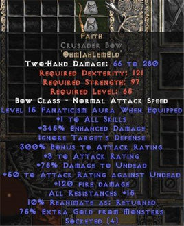 Faith Crusader Bow - 1 Skill & 15 Fanat - Europe HC Ladder