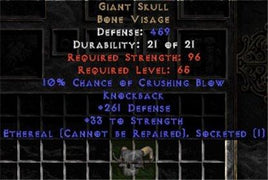 Giant Skull - Ethereal - 1 Socket - West Non-Ladder