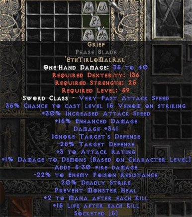 Grief Phase Blade - 30-34% IAS & 340-369 Damage - Europe HC Ladder