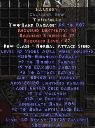 Harmony Crusader Bow - 200-259% ED & 2-5 Valk - Europe HC Ladder