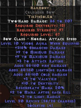 Harmony Crusader Bow - 200-259% ED & 2-5 Valk - West Ladder