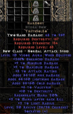 Harmony Hydra Bow - 260-289% ED & 6 Valk - West Non-Ladder