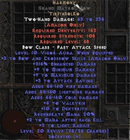 Harmony Grand Matron Bow - 3 B&C - 200-259% ED & 2-5 Valk - Europe Ladder
