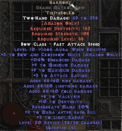 Harmony Grand Matron Bow - 3 B&C - 200-259% ED & 2-5 Valk - Europe Ladder