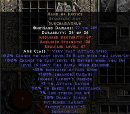 Hand of Justice Berserker Axe - 280-329% ED - East Ladder