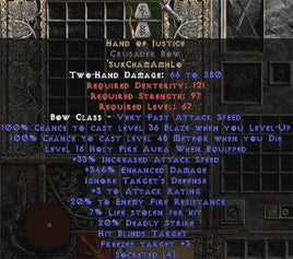 Hand of Justice Crusader Bow - Perfect 345% ED - West Non-Ladder