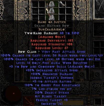 Hand of Justice Grand Matron Bow - 280-329% ED - Europe HC Ladder