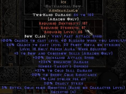 Ice Matriarchal Bow - 3 B&C - 210-224% ED & 30% CSD - West Non-Ladder