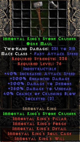 Immortal King's Stone Crusher - 40% CB - Perfect - West Ladder