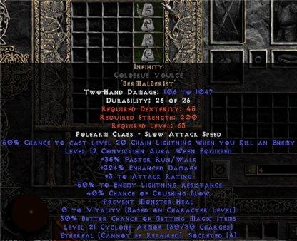 Infinity Colossus Voulge - Ethereal - 310-339% ED & -45-54% ELR - West Ladder