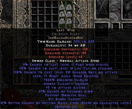 Last Wish Colossus Blade - 330-374% ED & 65-69% CB - West Non-Ladder