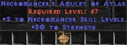 Necromancer Amulet - 2 All Necro Skills & 30 Str - Europe HC Ladder