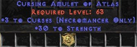 Necromancer Amulet - 3 Curses & 30 Str - West Non-Ladder