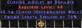 Necromancer Amulet - 3 Curses & 75% PLR - West Non-Ladder