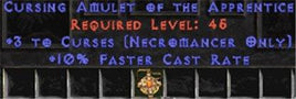 Necromancer Amulet - 3 Curses & 10% FCR - Europe HC Ladder